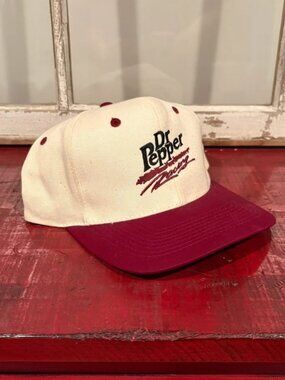 Vintage Dr Pepper Racing Snapback Cap – KC Brand | Cream/Maroon | One Size